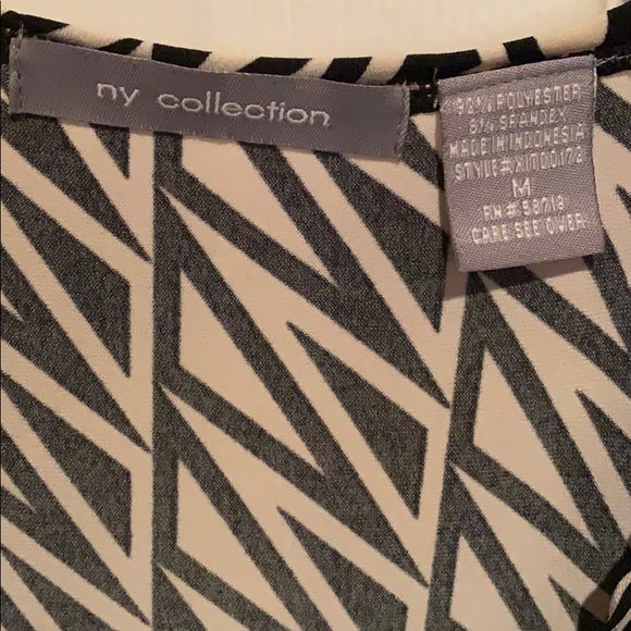 NY Collection black & white sleeveless M dress - Picture 2 of 4